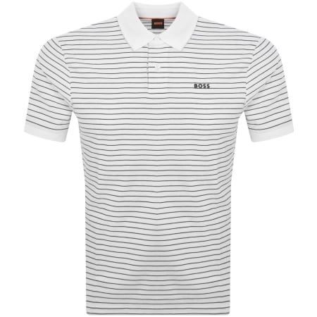 Product Image for BOSS Pales Stripe Polo T Shirt White