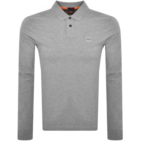 Product Image for BOSS Long Sleeve Passerby Polo T Shirt Grey