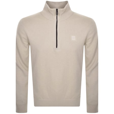 Recommended Product Image for BOSS Kanobix Half Zip Jumper Beige