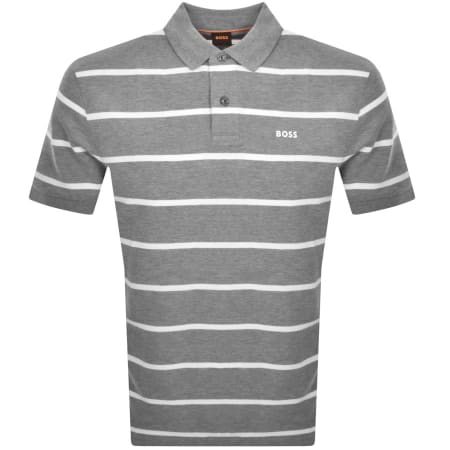 Product Image for BOSS Pales Stripe Polo T Shirt Grey