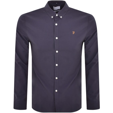 Product Image for Farah Vintage Brewer Long Sleeve Shirt Navy