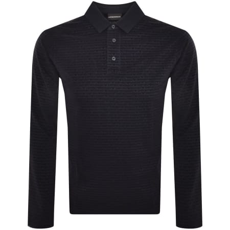 Product Image for Emporio Armani Long Sleeved Polo T Shirt Navy