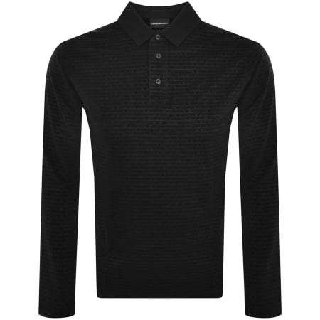 Product Image for Emporio Armani Long Sleeved Polo T Shirt Black