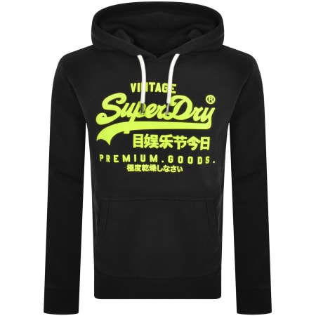 Product Image for Superdry Vintage Neon Logo Hoodie Black
