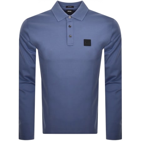 Product Image for BOSS Pado 08 Long Sleeve Polo T Shirt Blue