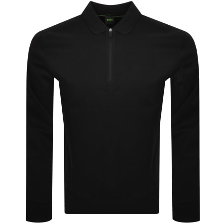 Product Image for BOSS Plisy Mirror Long Sleeve Polo T Shirt Black