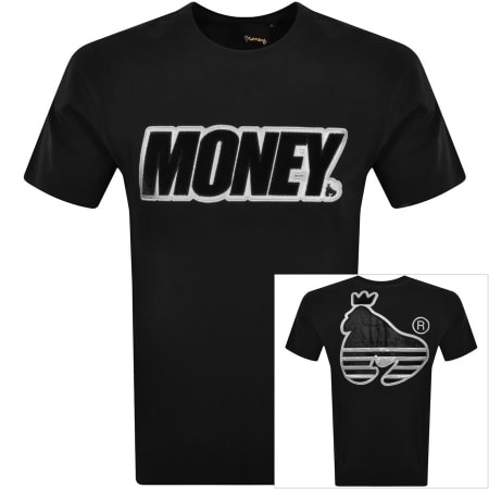 Product Image for Money Velour Applique Logo T Shirt Black