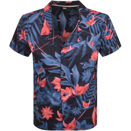 Product Image for BOSS Beach Short Sleeved Shirt Navy