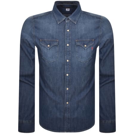 Recommended Product Image for Replay Denim Look Long Sleeved Shirt Blue