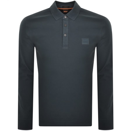 Product Image for BOSS Passerby Long Sleeved Polo T Shirt Blue