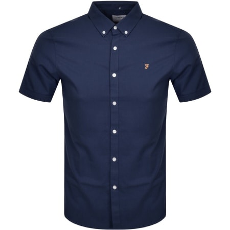 Recommended Product Image for Farah Vintage Brewer Slim Short Sleeve Shirt Navy