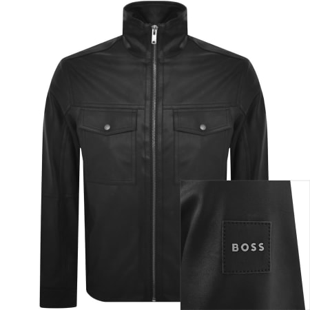 Product Image for BOSS Jonova1 Leather Jacket Black