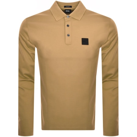 Product Image for BOSS Pado 08 Long Sleeve Polo T Shirt Brown