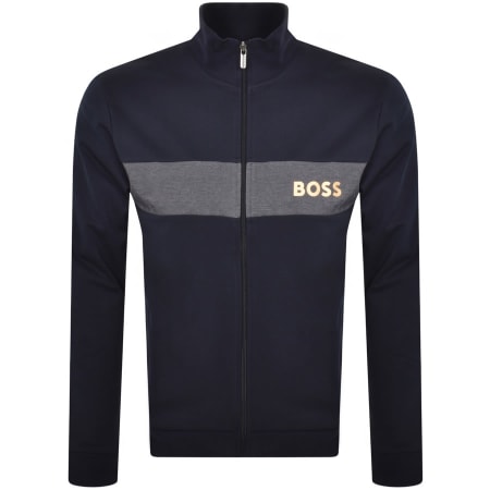 Recommended Product Image for BOSS Loungewear Full Zip Sweatshirt Navy