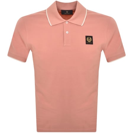 Product Image for Belstaff Tipped Polo T Shirt Pink