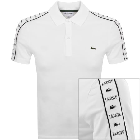 Product Image for Lacoste Taped Logo Polo T Shirt White