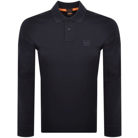 Product Image for BOSS Passerby Long Sleeved Polo T Shirt Navy