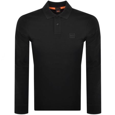 Product Image for BOSS Passerby Long Sleeved Polo T Shirt Black