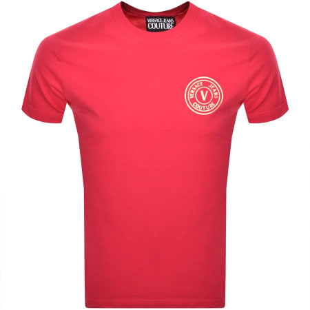 Product Image for Versace Jeans Couture Slim Fit Logo T Shirt Pink