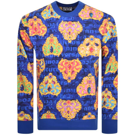 Product Image for Versace Jeans Couture Heart Sweatshirt Blue