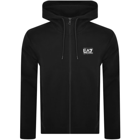 Product Image for EA7 Emporio Armani Full Zip Logo Hoodie Black