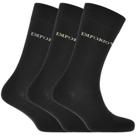 Product Image for Emporio Armani 3 Pack Socks Black