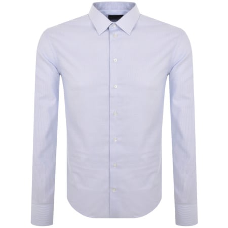 Product Image for Emporio Armani Logo Long Sleeve Shirt Blue