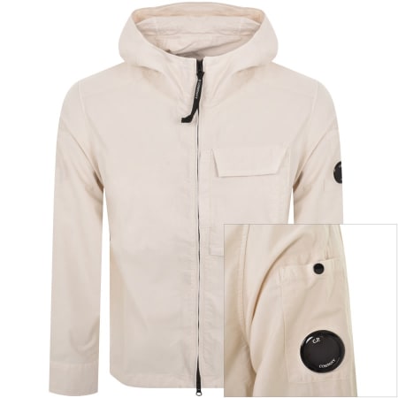 Product Image for CP Company Long Sleeved Full Zip Overshirt Cream