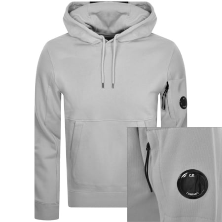 Product Image for CP Company Diagonal Raised Lens Hoodie Grey