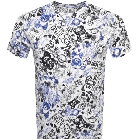 Product Image for Moschino Short Sleeve Print T Shirt White
