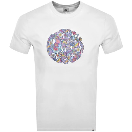 Product Image for Pretty Green Mystic Paisley Logo T Shirt White
