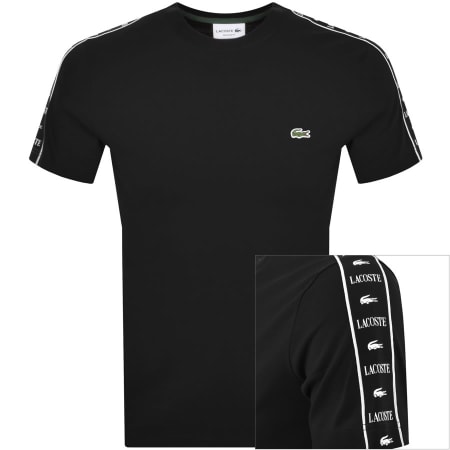 Product Image for Lacoste Tape Logo Crew Neck T Shirt Black