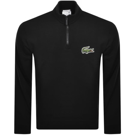 Product Image for Lacoste Half Zip Logo Sweatshirt Black