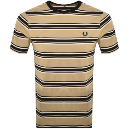 Product Image for Fred Perry Stripe T Shirt Beige