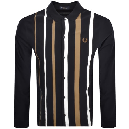 Product Image for Fred Perry Long Sleeve Stripe Polo T Shirt Navy
