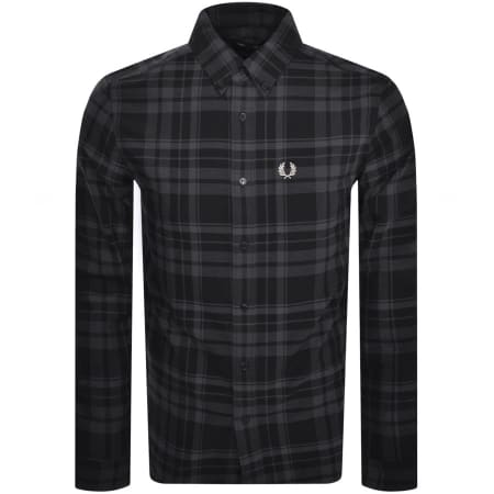 Product Image for Fred Perry Long Sleeved Tartan Shirt Black
