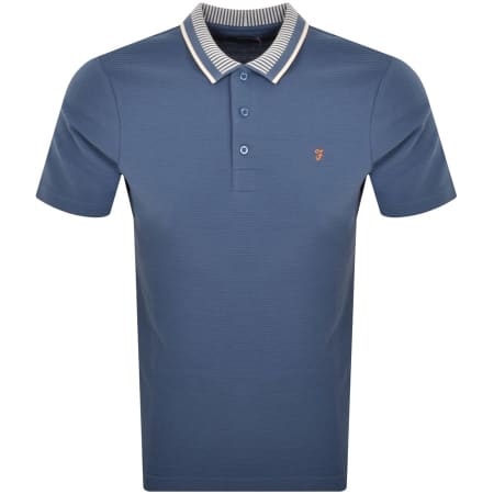 Product Image for Farah Vintage Levy Ottoman Polo T Shirt Blue