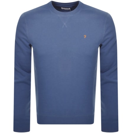 Product Image for Farah Vintage Tim New Crew Sweatshirt Blue