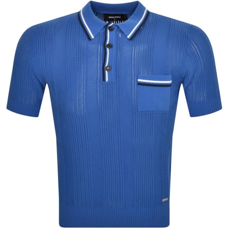 Recommended Product Image for DSQUARED2 Knit Polo T Shirt Blue