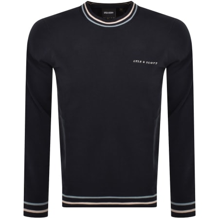 Product Image for Lyle And Scott Tipped Crew Neck Jumper Navy