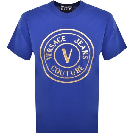 Product Image for Versace Jeans Couture Foil Logo T Shirt Blue