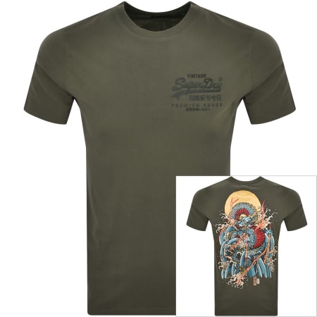 Recommended Product Image for Superdry Short Sleeved Tattoo T Shirt Khaki