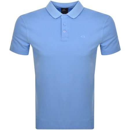 Product Image for Armani Exchange Logo Polo T Shirt Blue