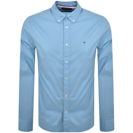 Recommended Product Image for Tommy Hilfiger Long Sleeve Flex Poplin Shirt Blue