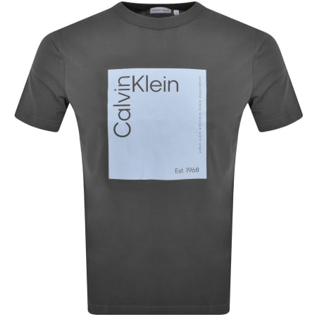 Recommended Product Image for Calvin Klein Square LogoT Shirt Grey