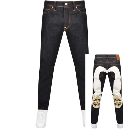 Product Image for Evisu Seagull Print Dark Wash Jeans Navy
