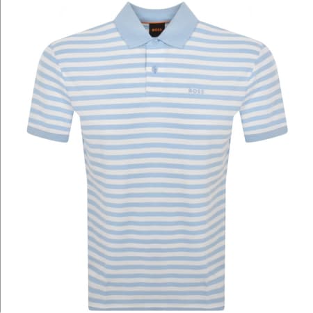 Product Image for BOSS Pale Stripe Polo T Shirt Blue