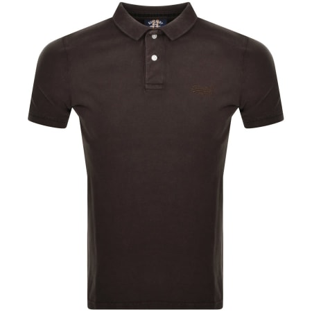 Product Image for Superdry Short Sleeved Destroyed Polo T Shirt Brow