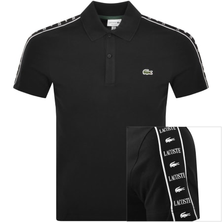 Product Image for Lacoste Taped Logo Polo T Shirt Black