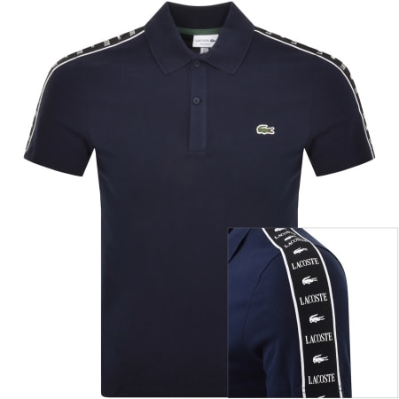 Product Image for Lacoste Taped Logo Polo T Shirt Navy